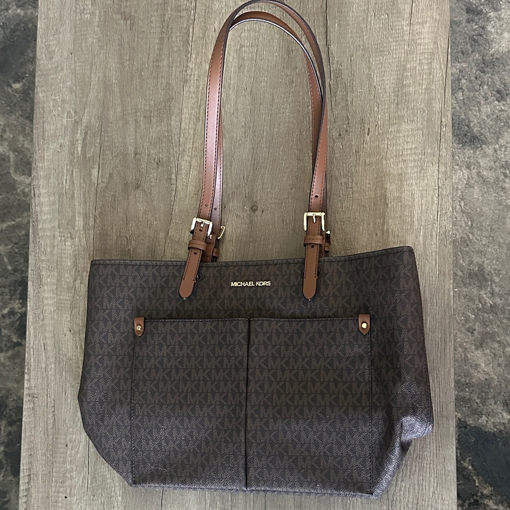 Michael Kors Dark Brown Signature Tote (NWT)